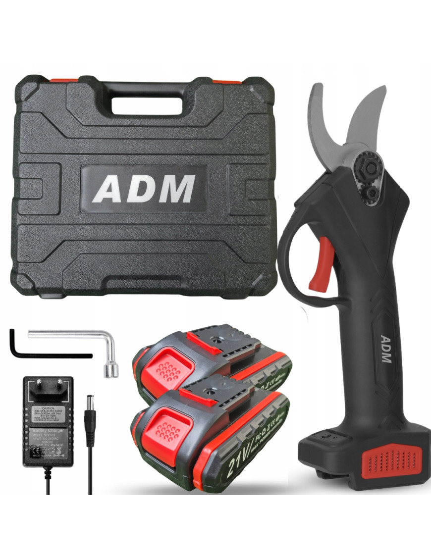 Sekator Elektryczny 2 Baterie 21V Akumulatorowe Nożyce Ogrodnicze Zestaw