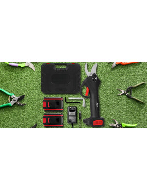 Sekator Elektryczny 2 Baterie 21V Akumulatorowe Nożyce Ogrodnicze Zestaw