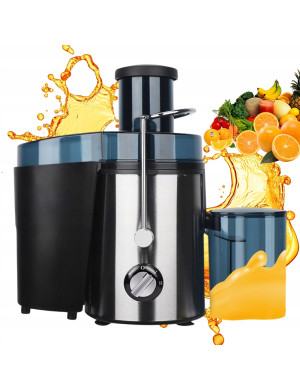 Profesjonalna Sokowirówka Nierdzewna Wysokoobrotowa do Owoców 800W - Szara