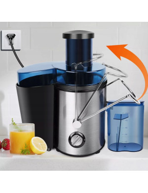 Profesjonalna Sokowirówka Nierdzewna Wysokoobrotowa do Owoców 800W - Szara