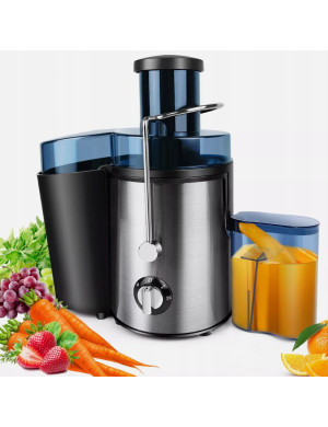 Profesjonalna Sokowirówka Nierdzewna Wysokoobrotowa do Owoców 800W - Szara