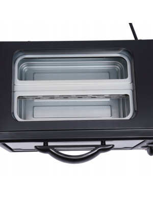 Mini Piekarnik Opiekacz Elektryczny 3W1+ Ekspres Do Kawy Mocny Wolnostojący