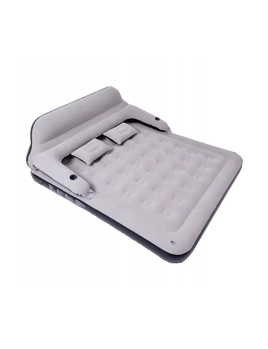 MATERAC DMUCHANY PODWÓJNY ŁÓŻKO ZAPASOWE KEMPING Z OPARCIEM QUEEN SIZE