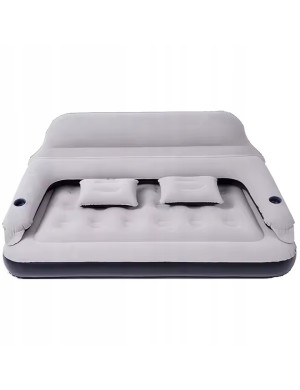 MATERAC DMUCHANY PODWÓJNY ŁÓŻKO ZAPASOWE KEMPING Z OPARCIEM QUEEN SIZE