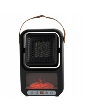 Przenośny grzejnik elektryczny z kominkiem LED| Pilot w zestawie