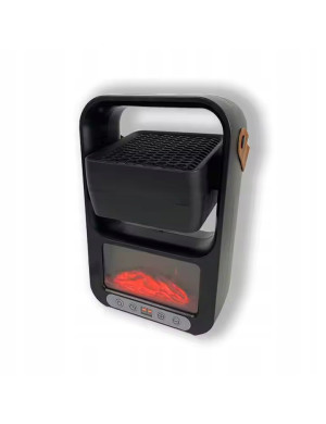 Przenośny grzejnik elektryczny z kominkiem LED| Pilot w zestawie