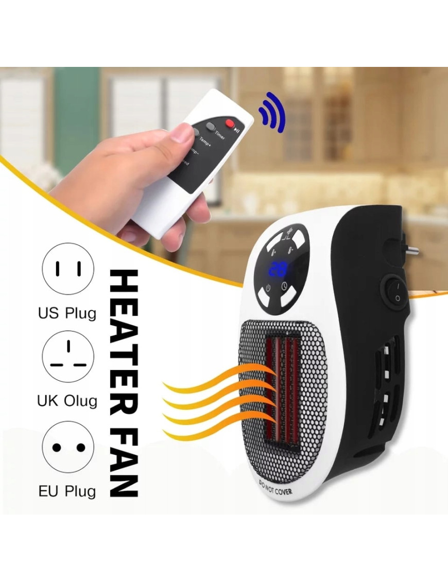 Mini Grzejnik Elektryczny z Pilotem